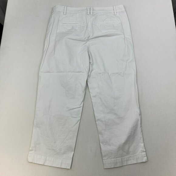 Talbots Perfect Skimmer Cropped Pants White Womens Size 4 Pockets - Picture 6 of 9